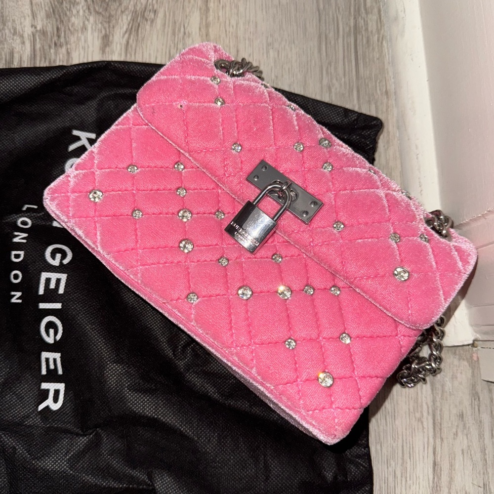KURT GEIGER velvet pink bag (RARE)